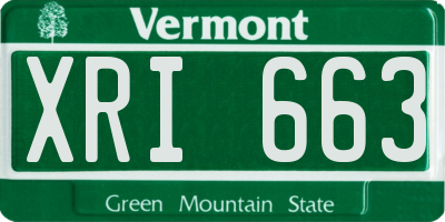 VT license plate XRI663