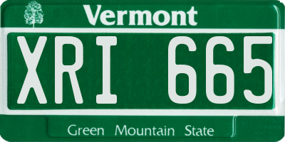 VT license plate XRI665