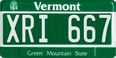 VT license plate XRI667