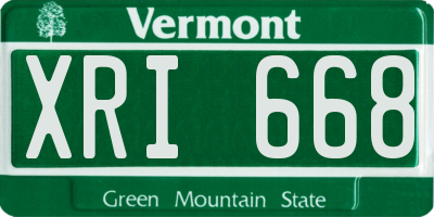 VT license plate XRI668