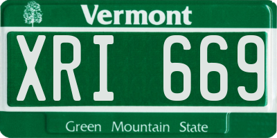 VT license plate XRI669