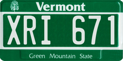 VT license plate XRI671