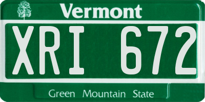 VT license plate XRI672