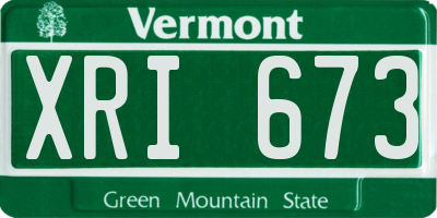 VT license plate XRI673