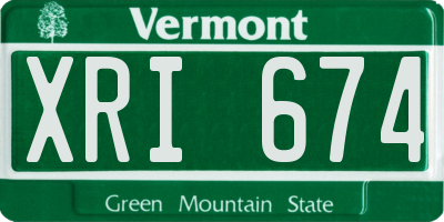 VT license plate XRI674