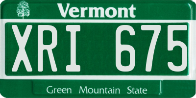 VT license plate XRI675