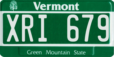 VT license plate XRI679