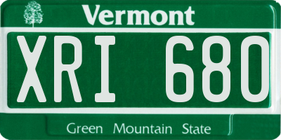 VT license plate XRI680