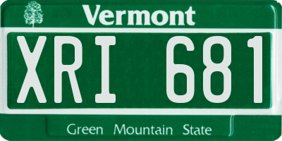 VT license plate XRI681