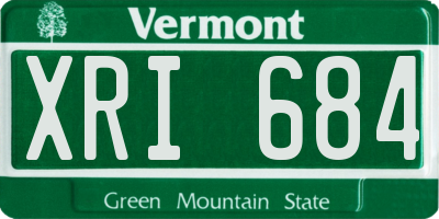 VT license plate XRI684