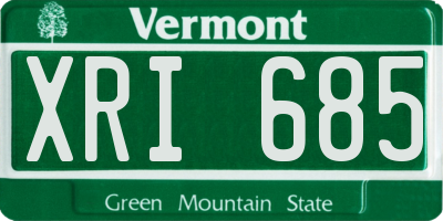 VT license plate XRI685