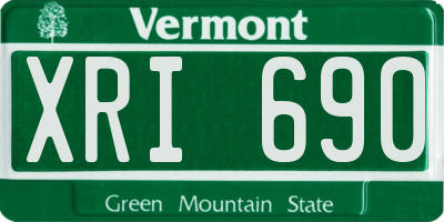 VT license plate XRI690