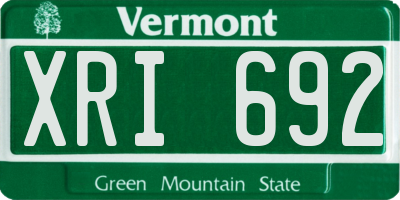 VT license plate XRI692