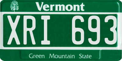 VT license plate XRI693