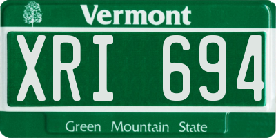 VT license plate XRI694