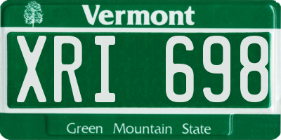 VT license plate XRI698