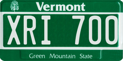 VT license plate XRI700