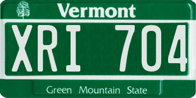 VT license plate XRI704