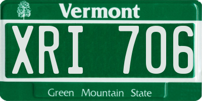 VT license plate XRI706
