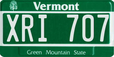 VT license plate XRI707