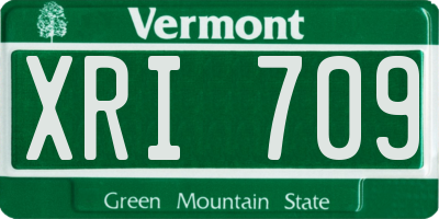 VT license plate XRI709