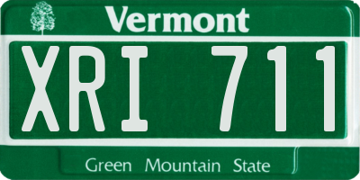 VT license plate XRI711