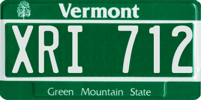 VT license plate XRI712