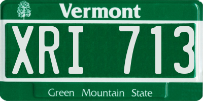 VT license plate XRI713