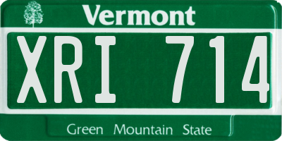 VT license plate XRI714