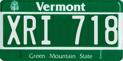 VT license plate XRI718