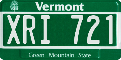 VT license plate XRI721