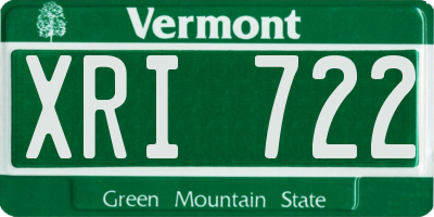 VT license plate XRI722