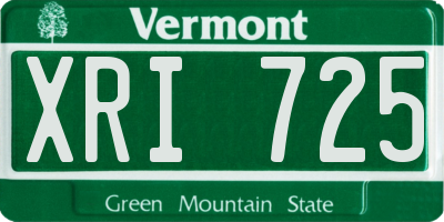 VT license plate XRI725