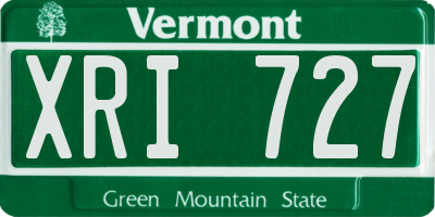 VT license plate XRI727
