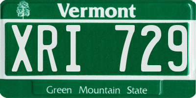 VT license plate XRI729