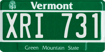 VT license plate XRI731