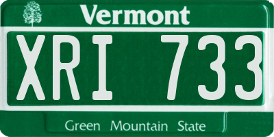 VT license plate XRI733