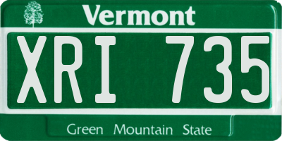 VT license plate XRI735