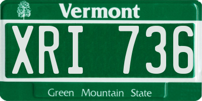 VT license plate XRI736