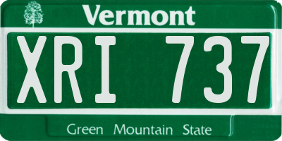 VT license plate XRI737