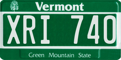 VT license plate XRI740