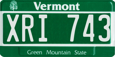 VT license plate XRI743