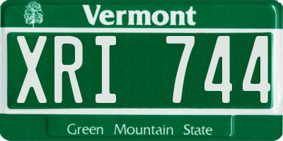 VT license plate XRI744