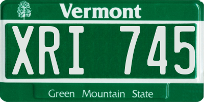VT license plate XRI745