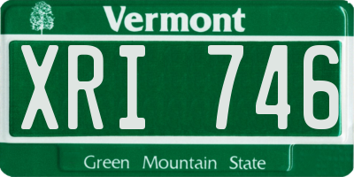 VT license plate XRI746
