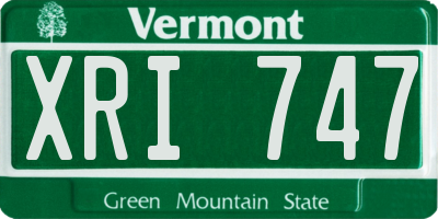 VT license plate XRI747