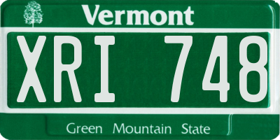 VT license plate XRI748