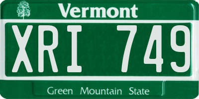 VT license plate XRI749