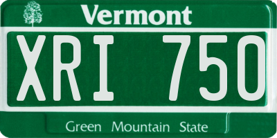 VT license plate XRI750