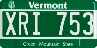 VT license plate XRI753
